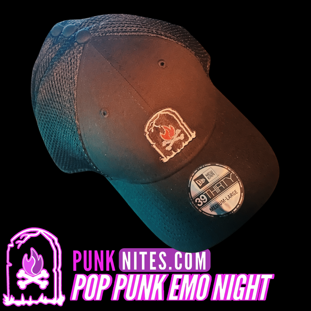 PunkNites Fitted Hat GraveStone Logo - New Era Hat- Pop Punk Emo Night