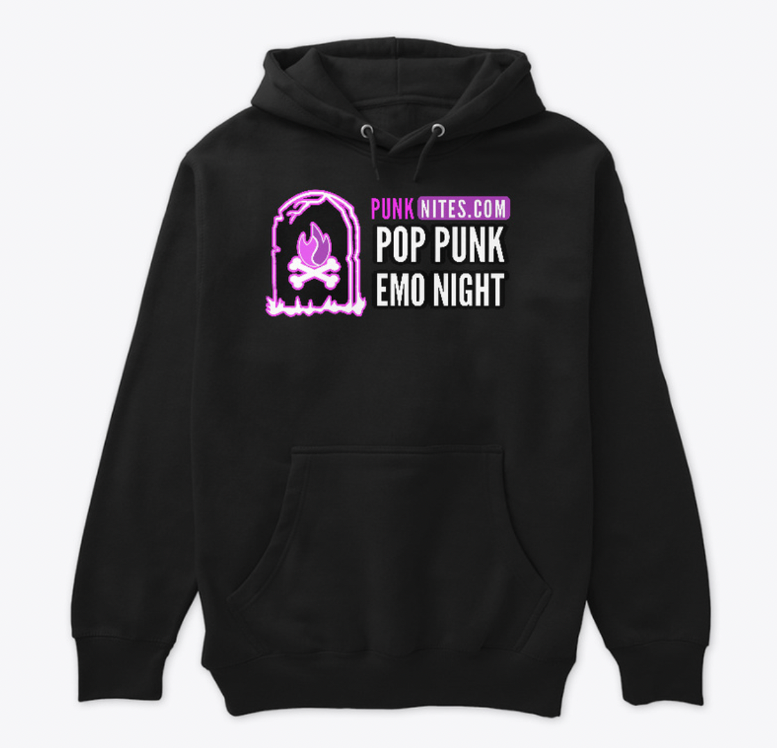 Premium Hoodie PunkNites Gravestone Pop Punk Emo Night Logo